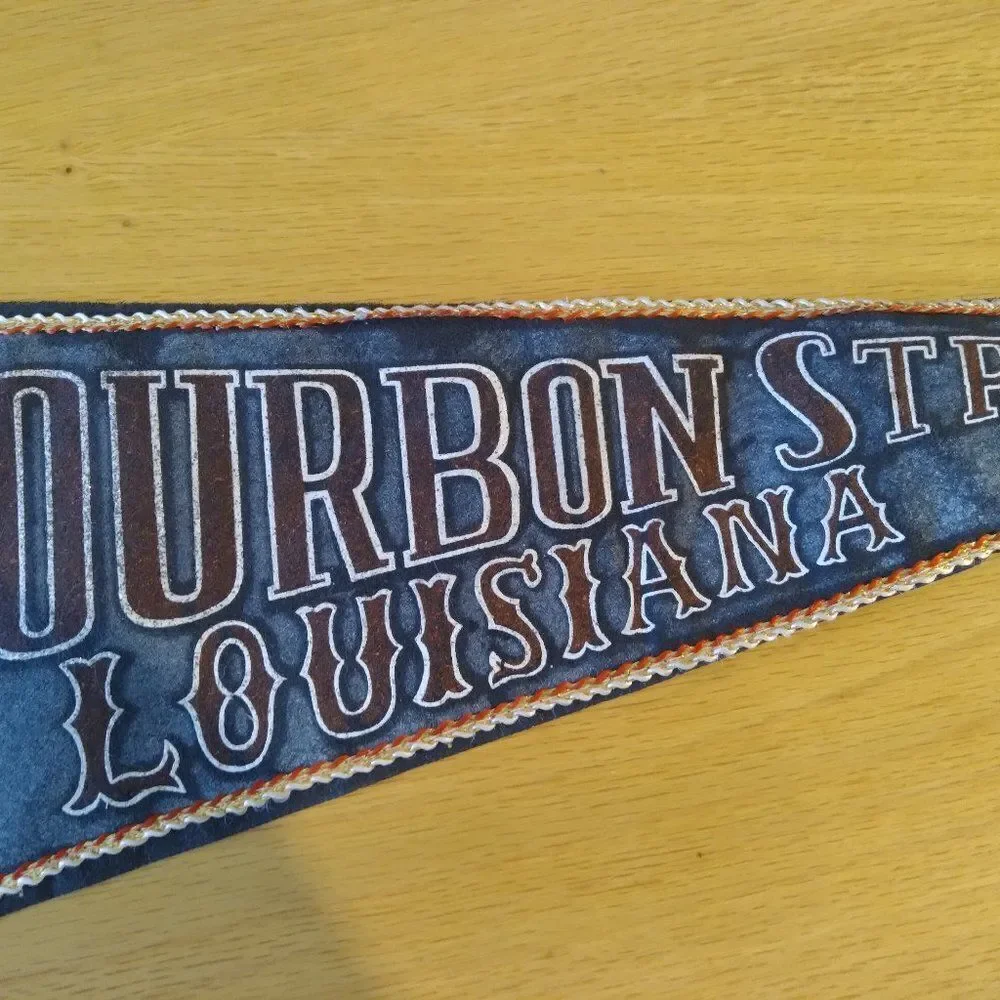 Vintage 60s Bourbon Street Jazz New Orleans Pennant Flag